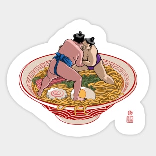 Sumo fight for Ramen Sticker